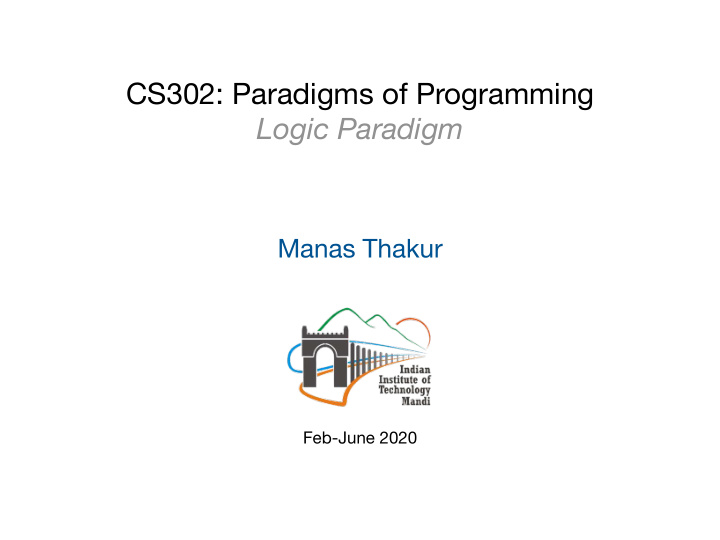 cs302 paradigms of programming logic paradigm