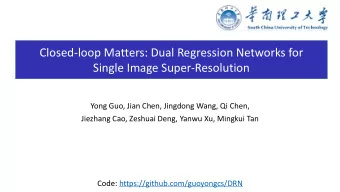 Closed-loop Matters: Dual Regression Networks for  Single Image Super-Resolution  Yong Guo, Jian