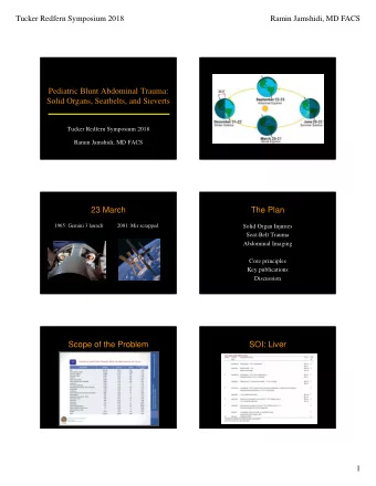 Pediatric Blunt Abdominal Trauma:  Solid Organs, Seatbelts, and Sieverts  Tucker Redfern Symposium