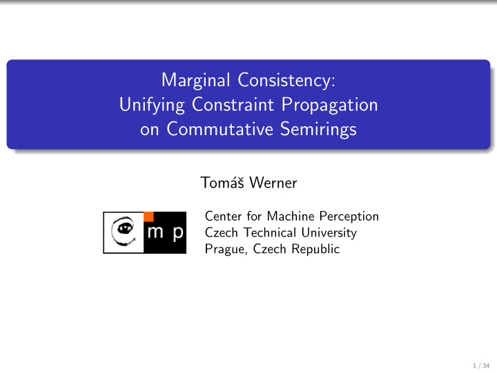 marginal consistency unifying constraint propagation on