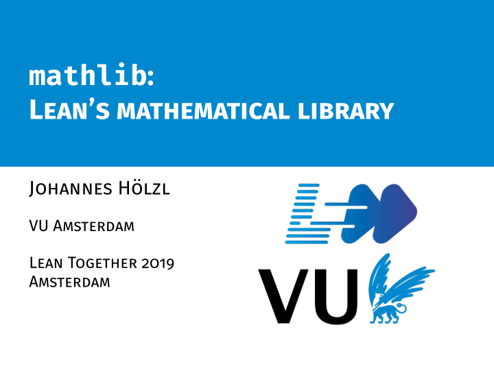 mathlib lean s mathematical library