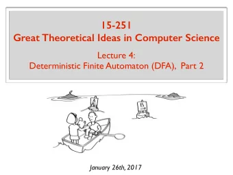 15-251 Great Theoretical Ideas in Computer Science  Lecture 4:  Deterministic Finite Automaton