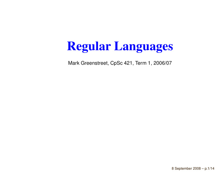 regular languages