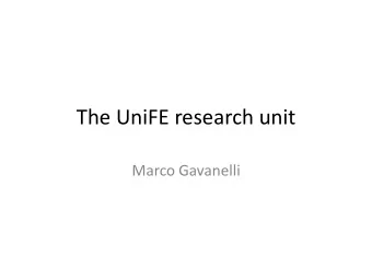 The UniFE research unit  Marco Gavanelli  University of Ferrara  Founded in 1391  8