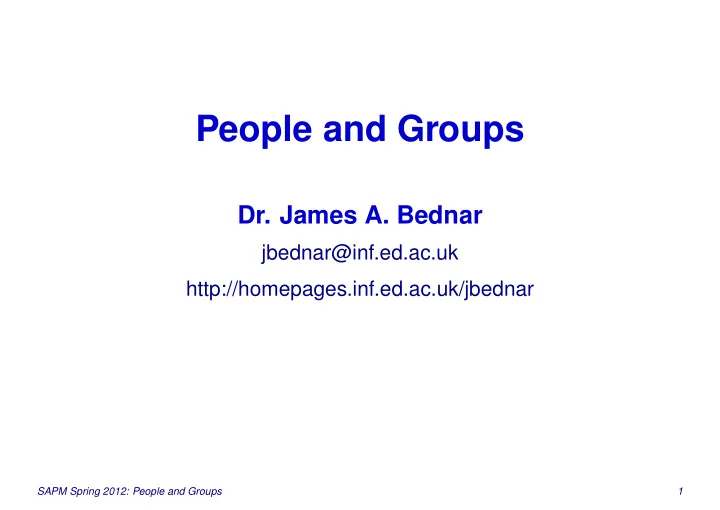 people and groups