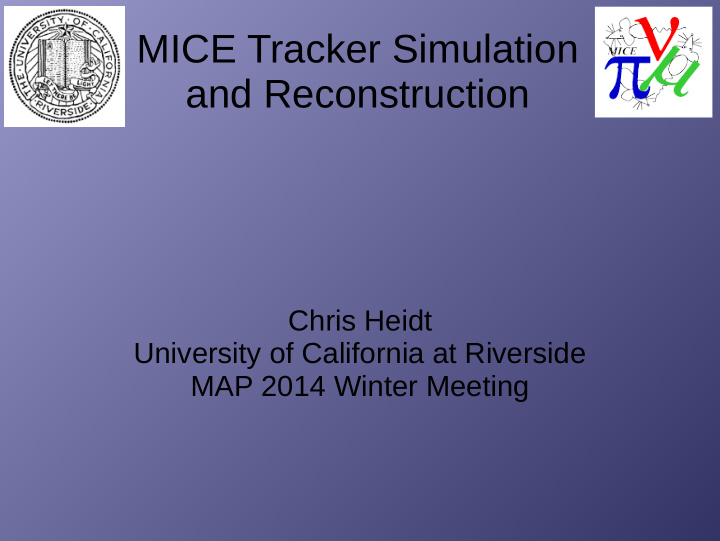 mice tracker simulation and reconstruction