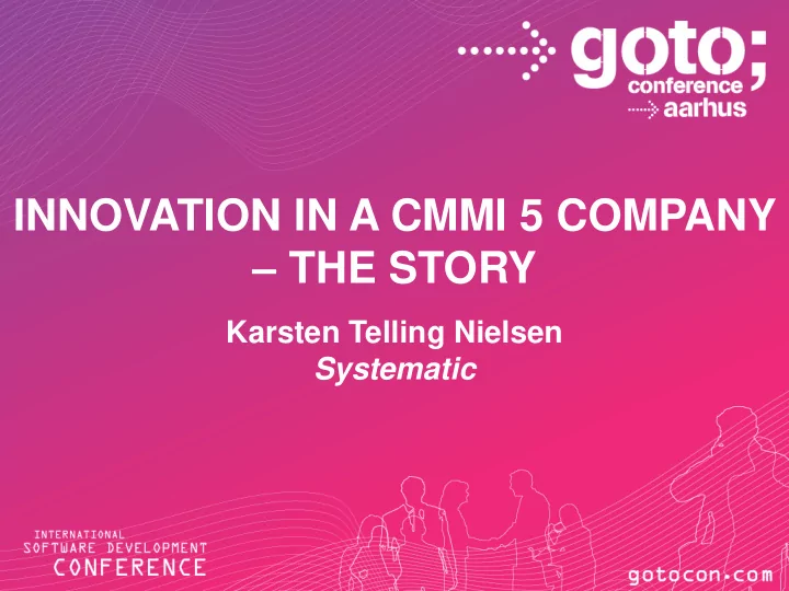innovation in a cmmi 5 company