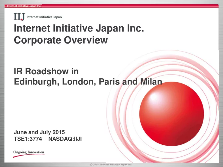 internet initiative japan inc corporate overview