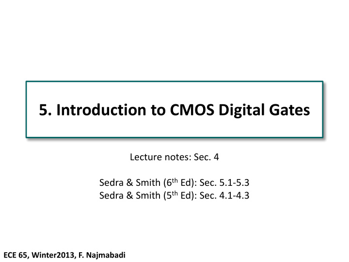 5 introduction to cmos digital gates