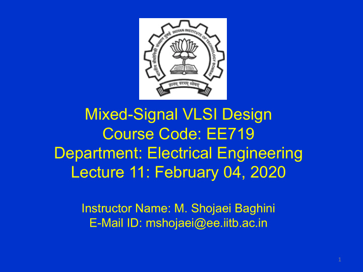 mixed signal vlsi design course code ee719 department