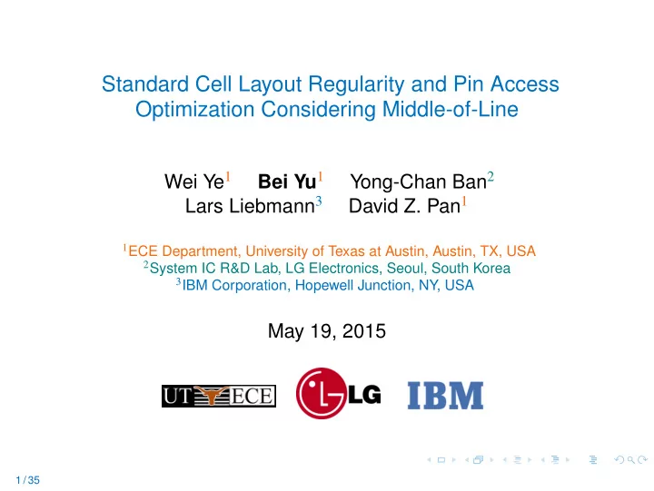 standard cell layout regularity and pin access