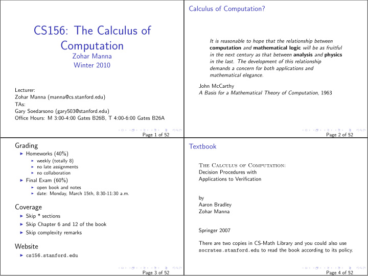 cs156 the calculus of
