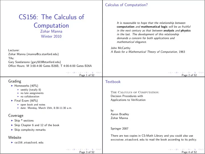 cs156 the calculus of