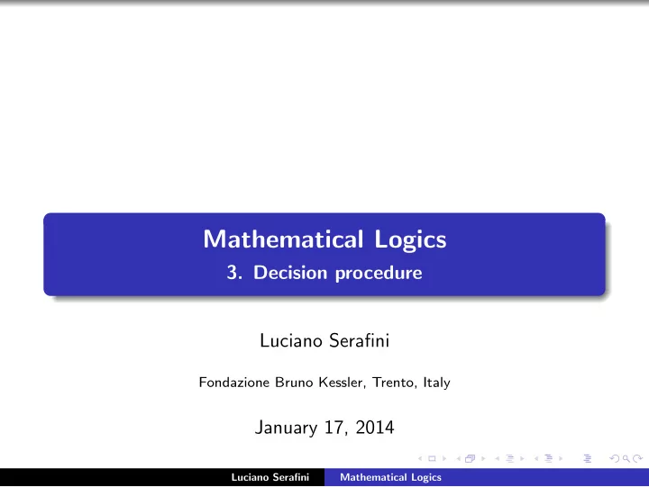 mathematical logics