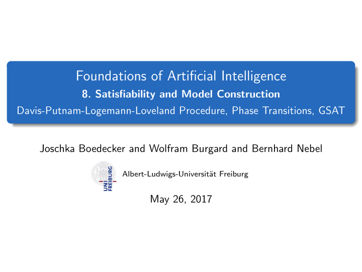 foundations of artificial intelligence
