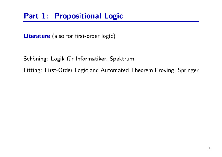 part 1 propositional logic