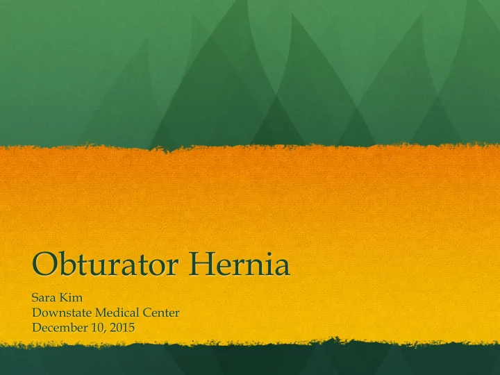 obturator hernia
