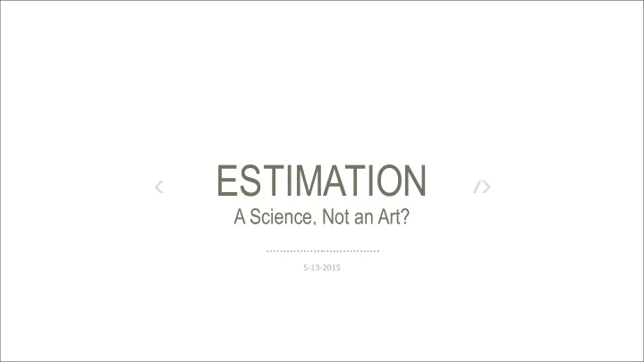 estimation