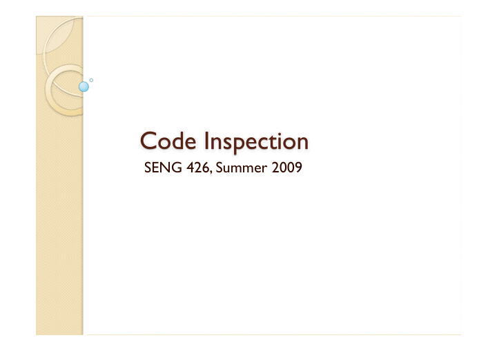 code inspection