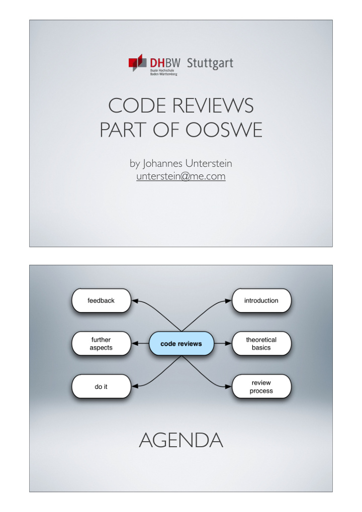 code reviews part of ooswe
