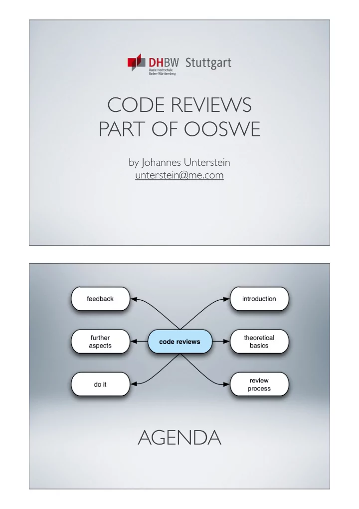 code reviews part of ooswe