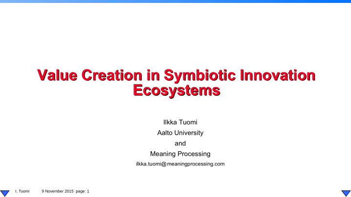 value creation in symbiotic innovation value creation in