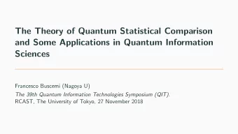 The Theory of Quantum Statistical Comparison  and Some Applications in Quantum Information