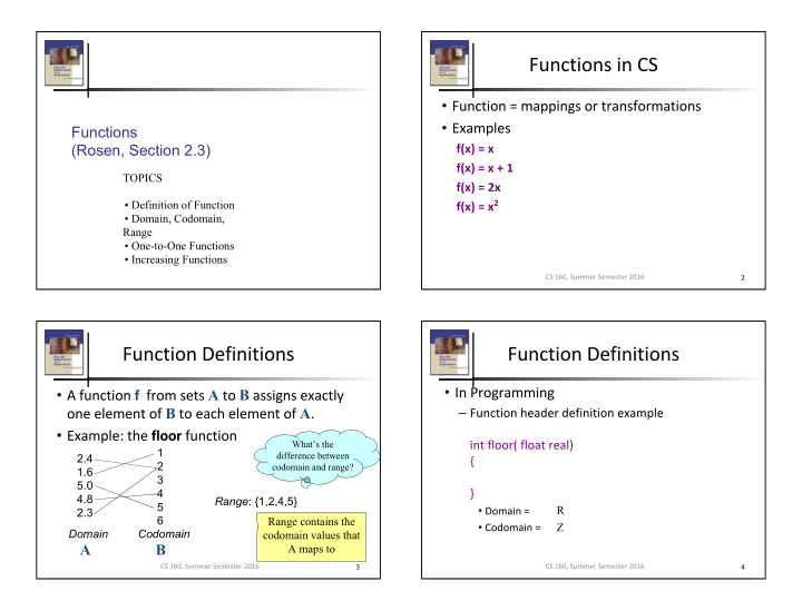 functions rosen section 2 3