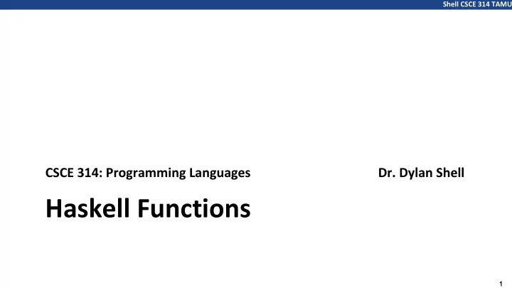 haskell functions