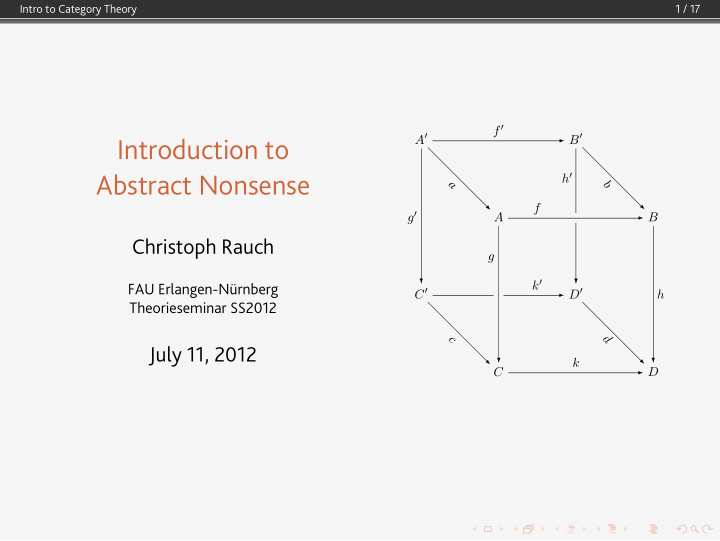 abstract nonsense introduction to