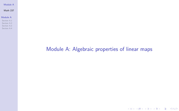 module a algebraic properties of linear maps