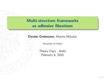 Multi-structure frameworks  as adhesive fibrations Davide Grohmann , Marino Miculan  University of