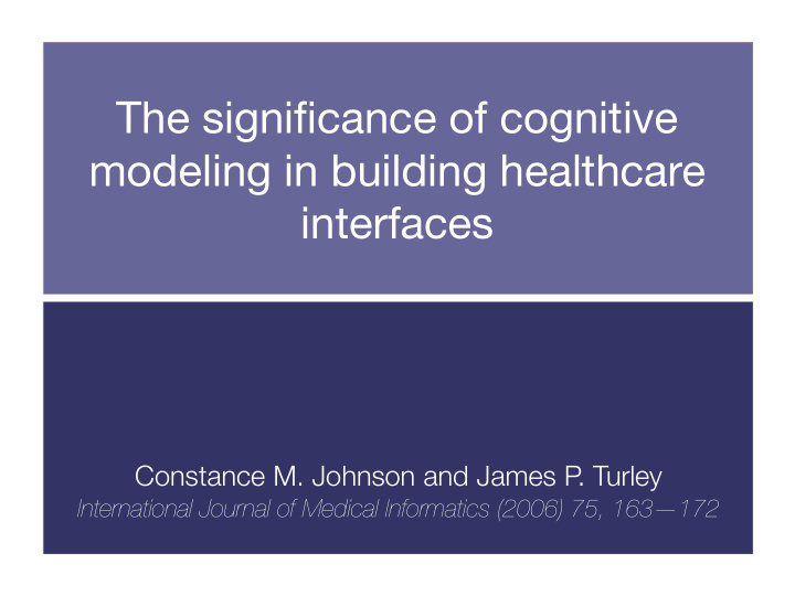 the significance of cognitive modeling in building