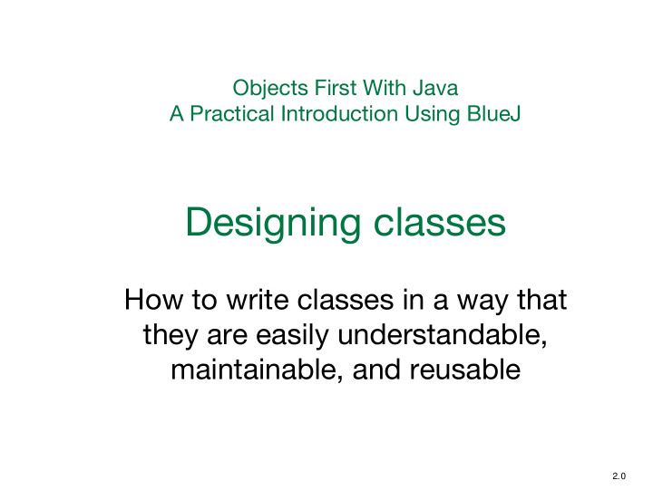 designing classes