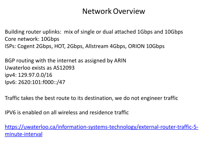 network overview