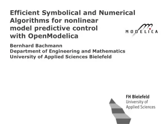 Efficient Symbolical and Numerical  Algorithms for nonlinear  model predictive control  with