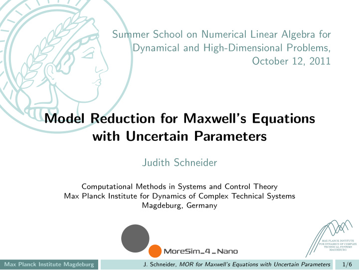 model reduction for maxwell s equations with uncertain