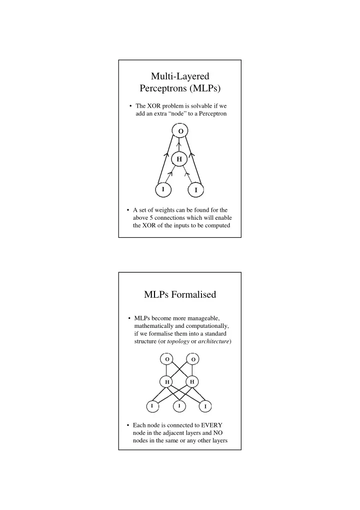 multi layered perceptrons mlps