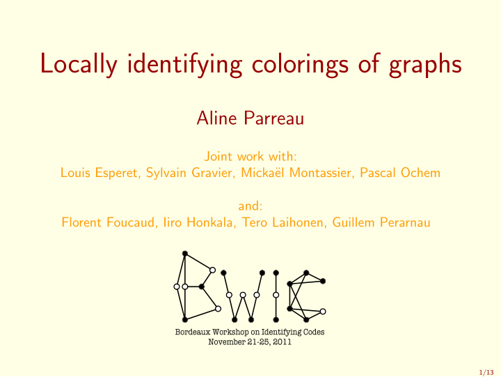 locally identifying colorings of graphs