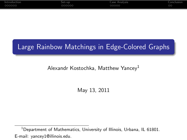large rainbow matchings in edge colored graphs