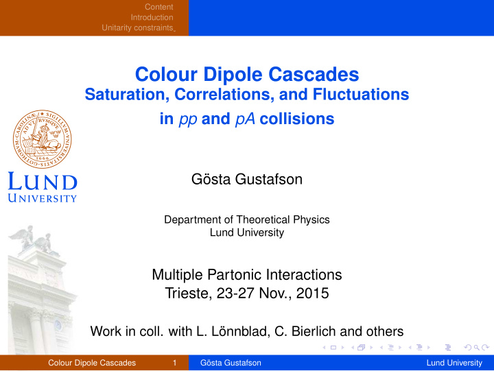 colour dipole cascades