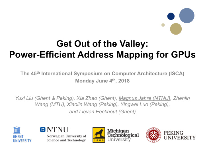 get out of the valley power efficient address mapping for