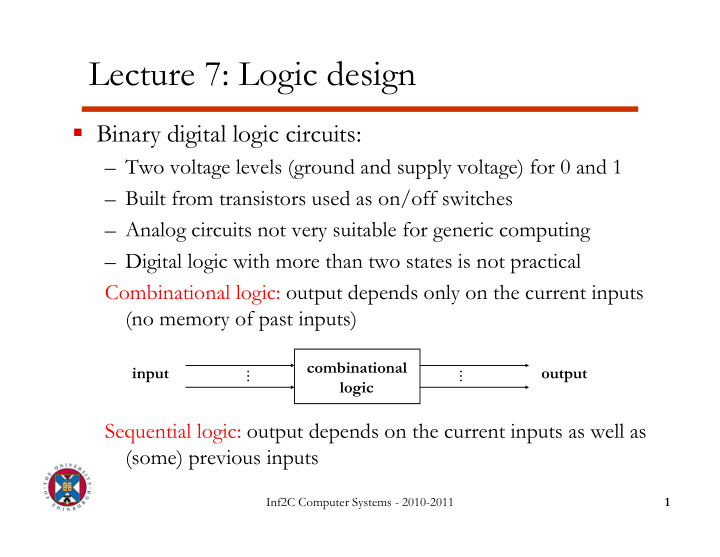 lecture 7 logic design