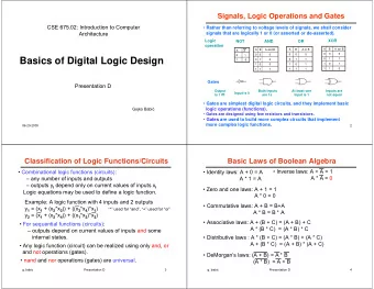 Basics of Digital Logic Design  0  1  1  0  1  0  0  1  1  1  0  1  0  1  1  0  1  1  0  0  1  1  1