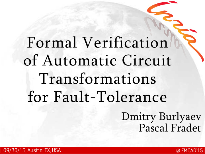 formal verification of automatic circuit transformations