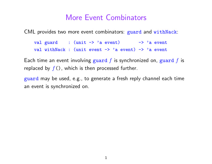 more event combinators