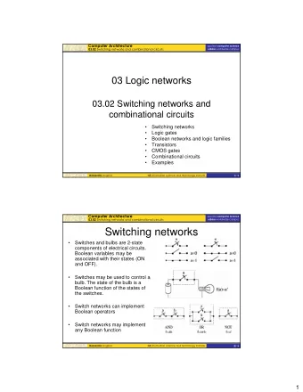 Switching networks    Switches and bulbs are 2-state  components of electrical circuits.