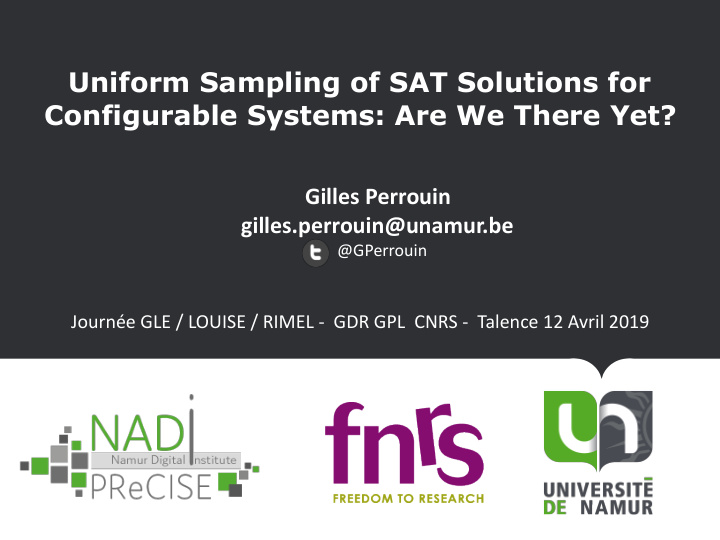 uniform sampling of sat solutions for configurable