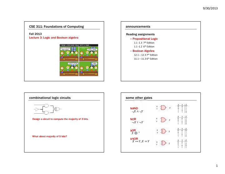 announcements cse 311 foundations of computing