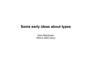 Some early ideas about types  Dave MacQueen  WG2.8 2020 (Zion) Gottlob Frege, Begriffsschrift ,